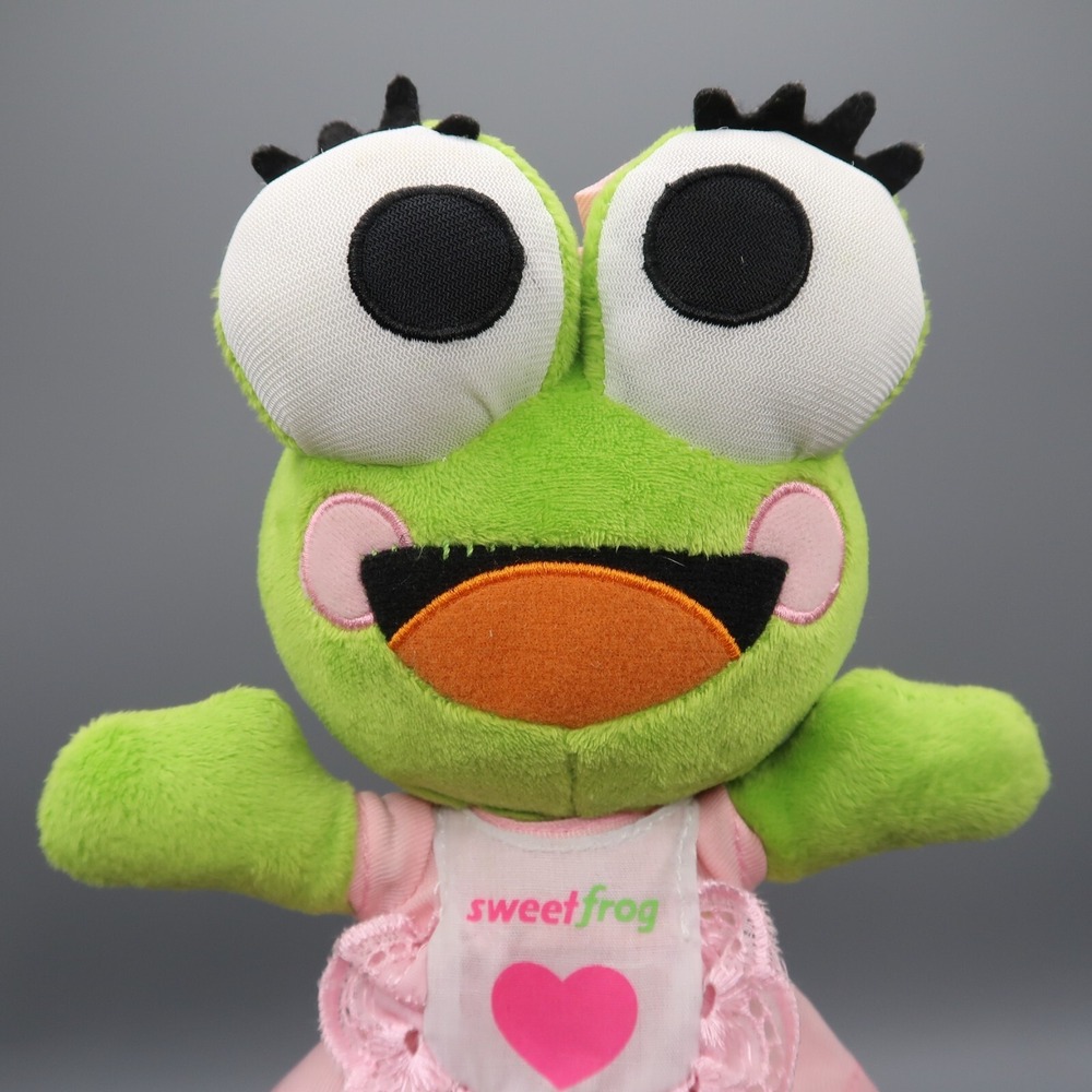 Sweet Frog Frozen Yogurt Baby Girl Plush Mascot 7" Green Stuffed Toy